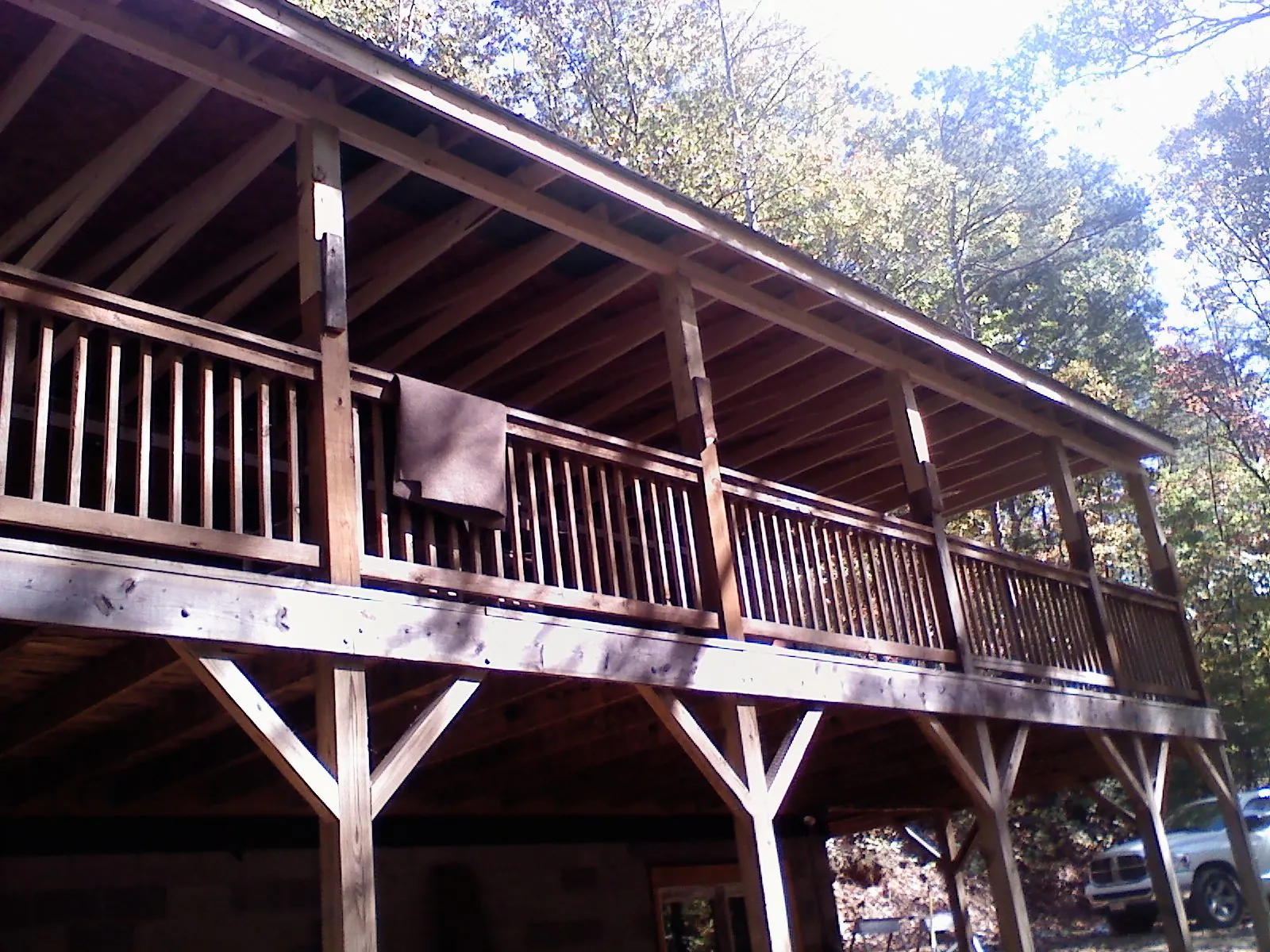 Timber framing under a new elevated porch and deck — Roof Leak Repair in Jasper by Roofing Brothers